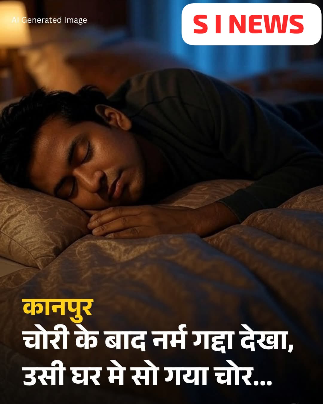 कानपुर: चोरी करने आया चोर घर के नर्म गद्दे पर ही सो गया, सुबह हुआ गिरफ्तार