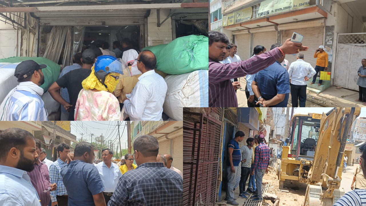 नगर निगम द्वारा नाले पर अतिक्रमण कार्यवाही हुई नॉर्मल से पांडे हाता तक